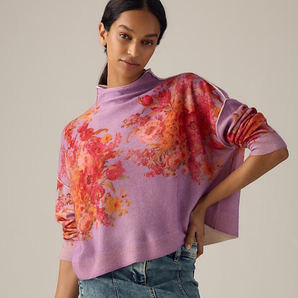 Pilcro Floral Cashmere Sweater - Picture 2 of 9